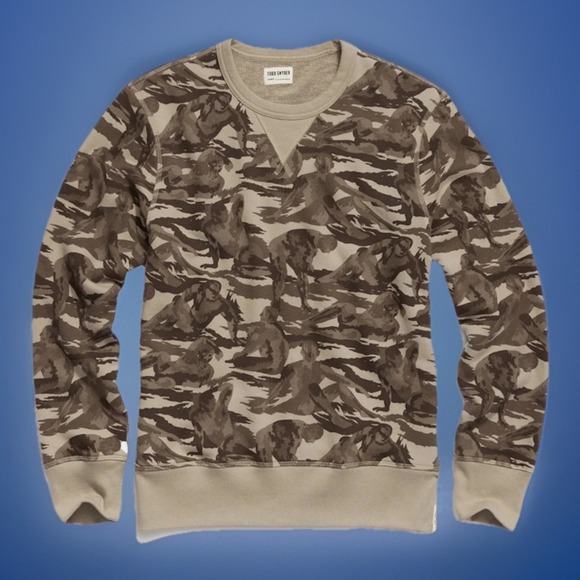 Todd Snyder Xavier Schipani Art of Pride Sweatshirt XL Brown Camo Limited Ed - Picture 1 of 14